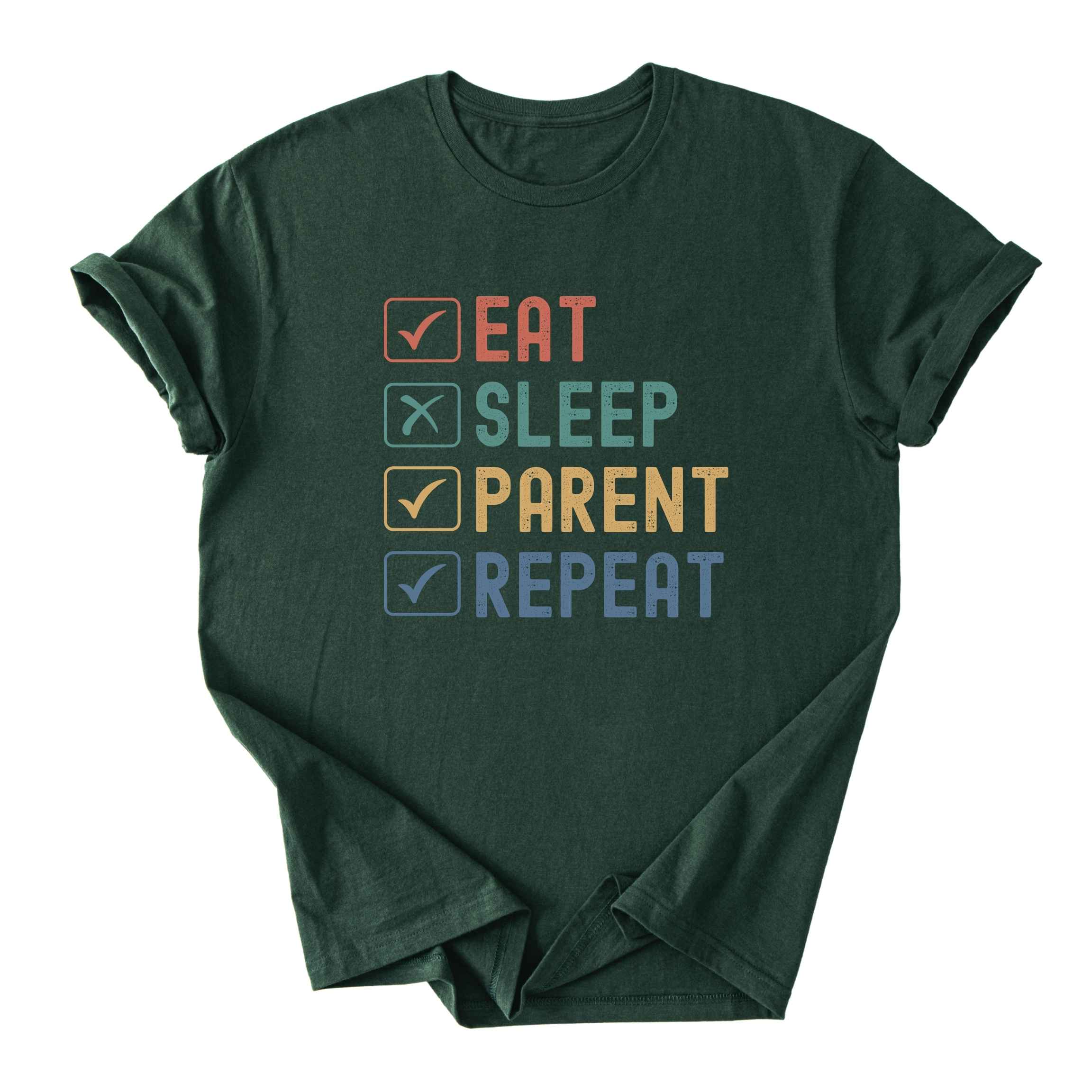 Eat. Sleep. Parent. Repeat Checkboxes Tee - Dads