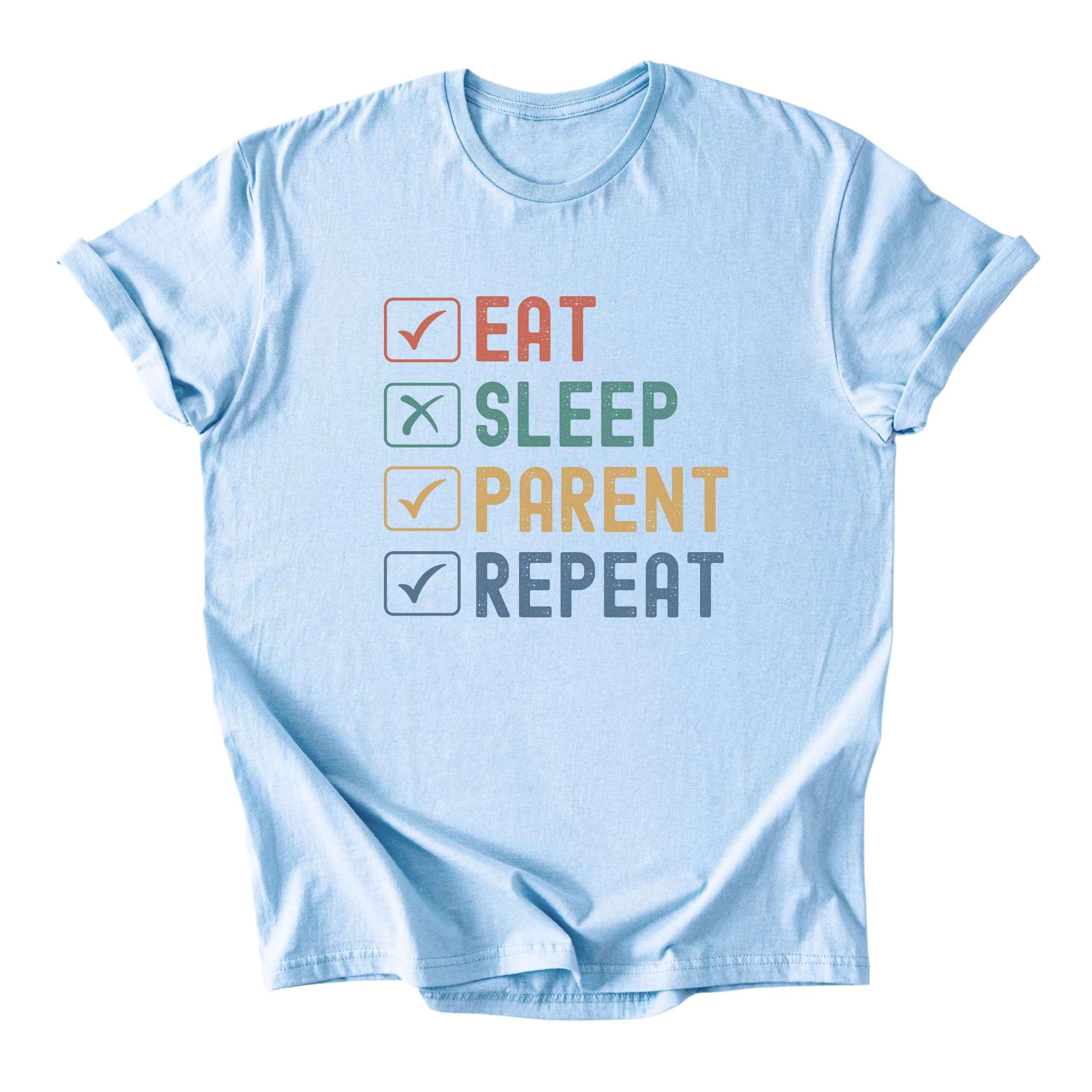 Eat. Sleep. Parent. Repeat Checkboxes Tee - Dads