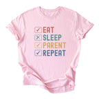 Eat. Sleep. Parent. Repeat Checkboxes Tee