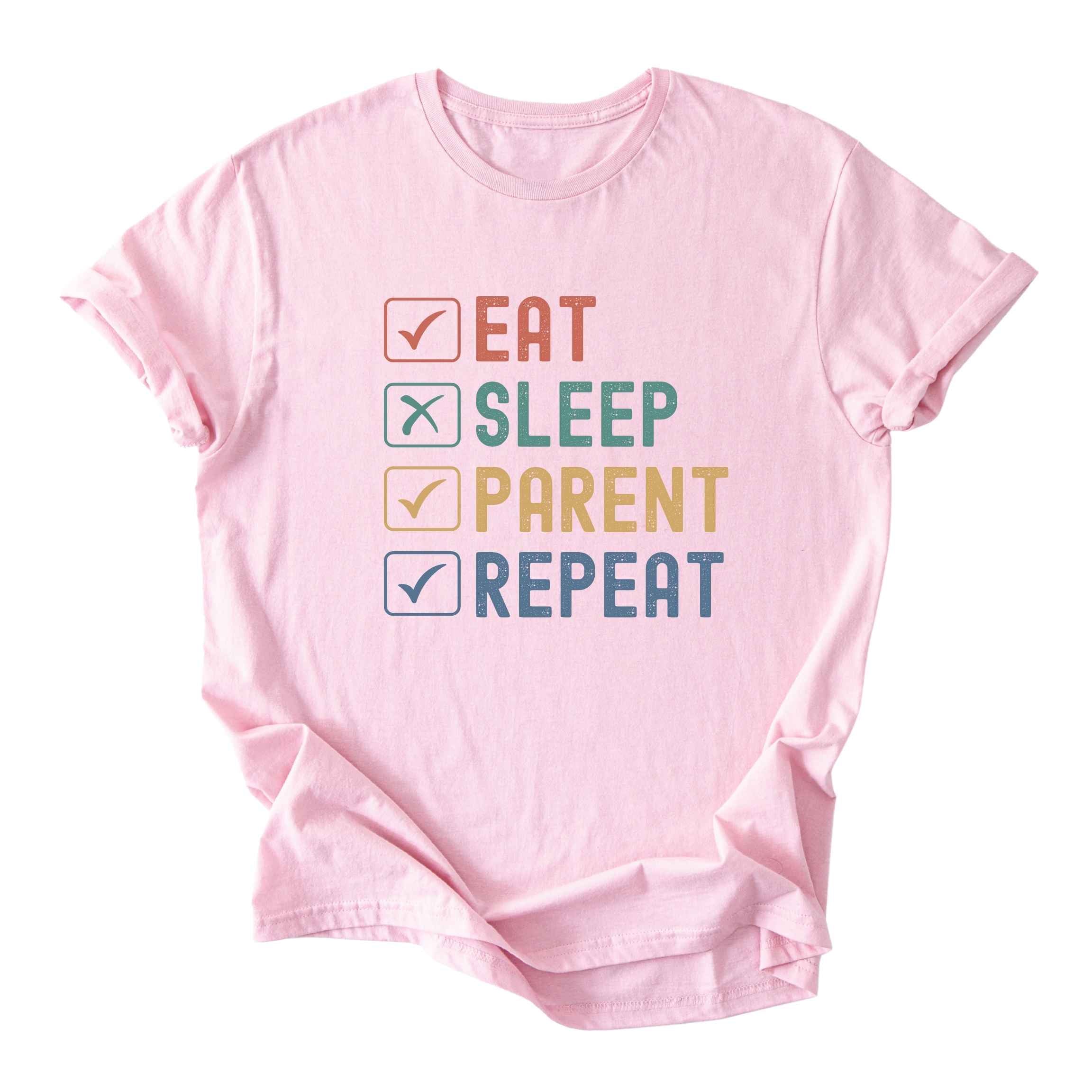 Eat. Sleep. Parent. Repeat Checkboxes Tee - Moms