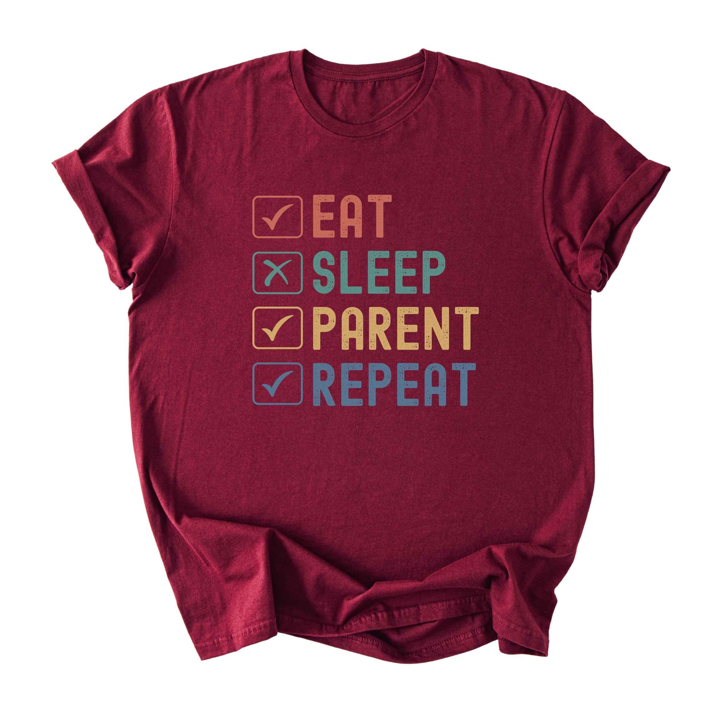 Eat. Sleep. Parent. Repeat Checkboxes Tee - Dads