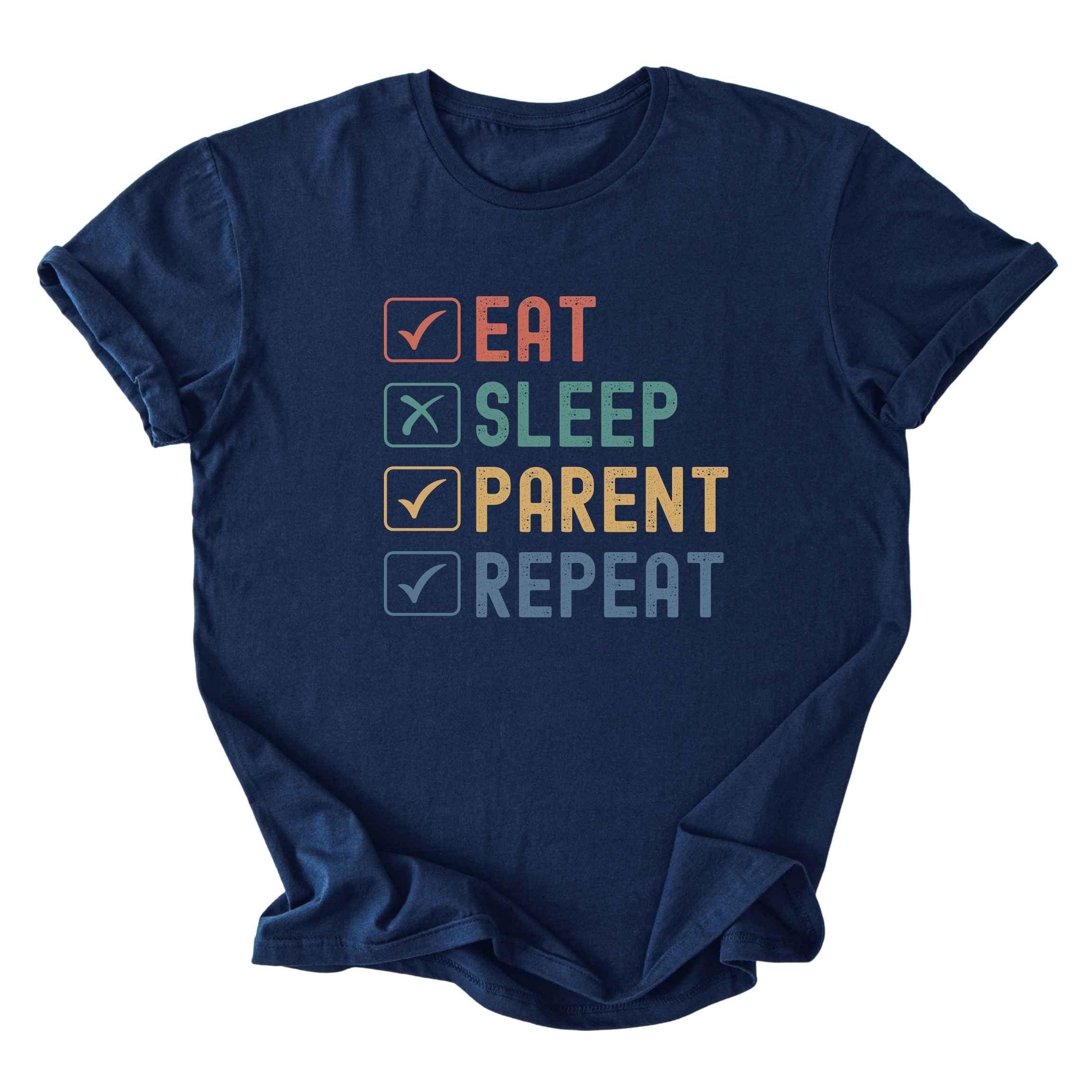 Eat. Sleep. Parent. Repeat Checkboxes Tee - Dads