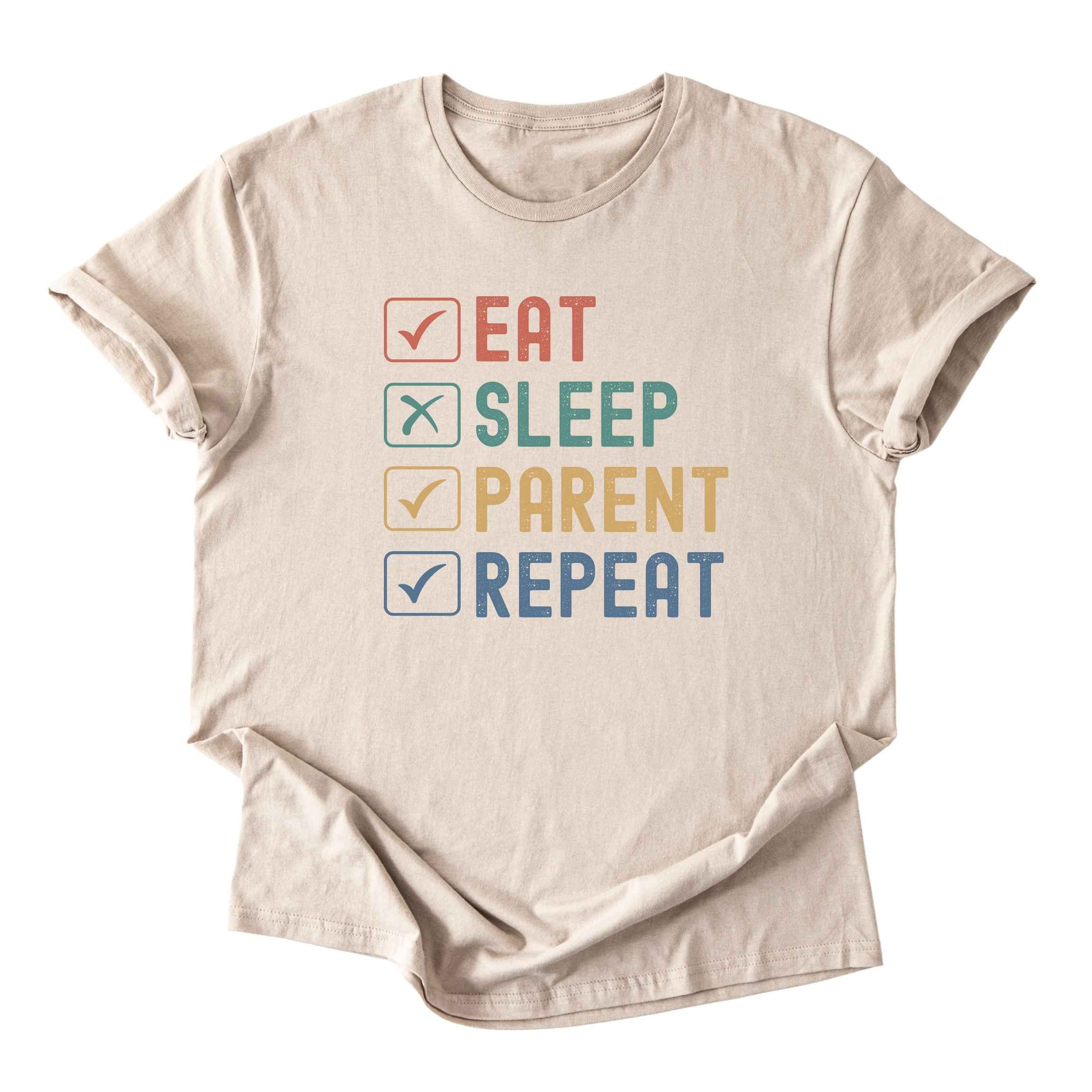 Eat. Sleep. Parent. Repeat Checkboxes Tee - Dads