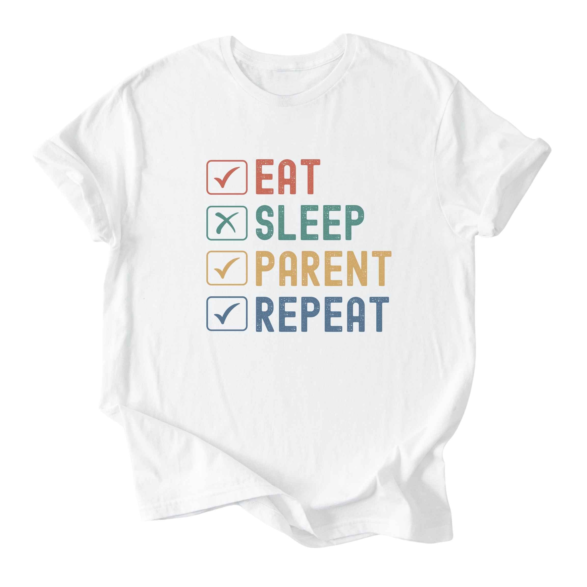 Eat. Sleep. Parent. Repeat Checkboxes Tee - Dads