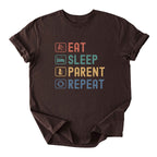 Eat. Sleep. Parent. Repeat With Icons Tee