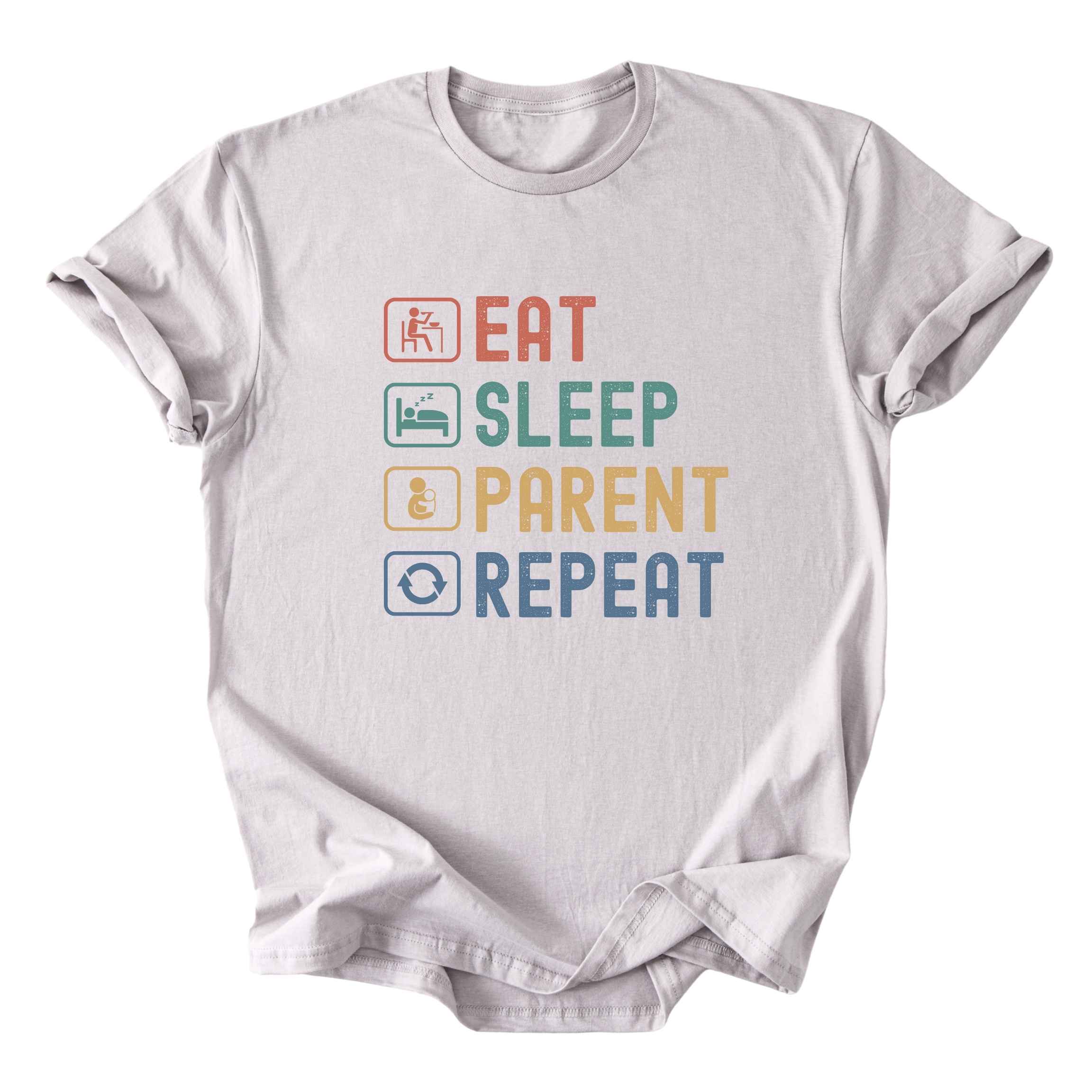Eat. Sleep. Parent. Repeat With Icons Tee - Dads