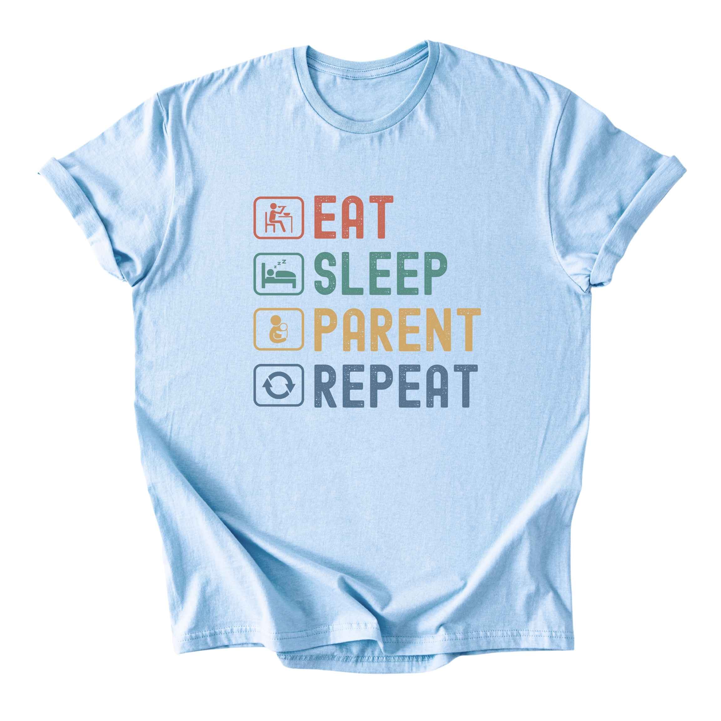 Eat. Sleep. Parent. Repeat With Icons Tee - Dads