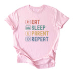 Eat. Sleep. Parent. Repeat With Icons Tee