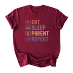 Eat. Sleep. Parent. Repeat With Icons Tee