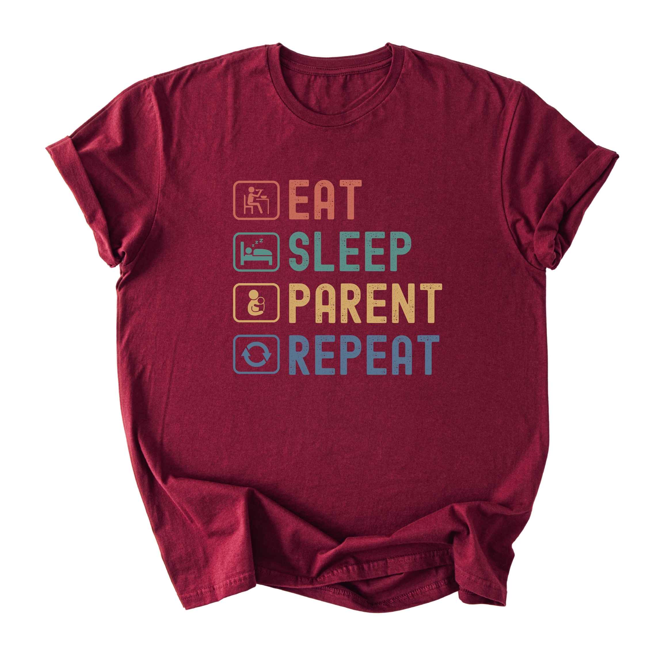 Eat. Sleep. Parent. Repeat With Icons Tee - Dads