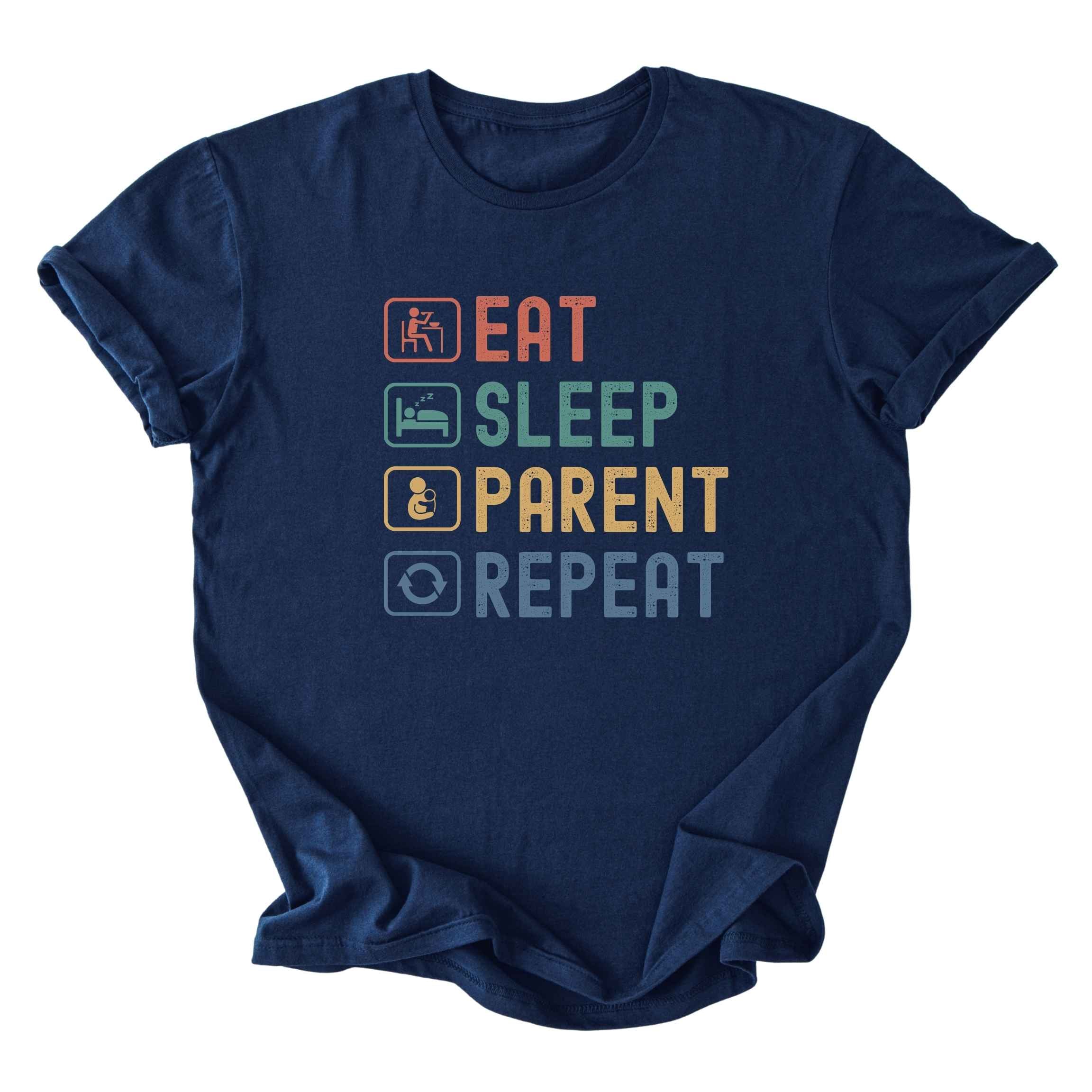 Eat. Sleep. Parent. Repeat With Icons Tee - Dads