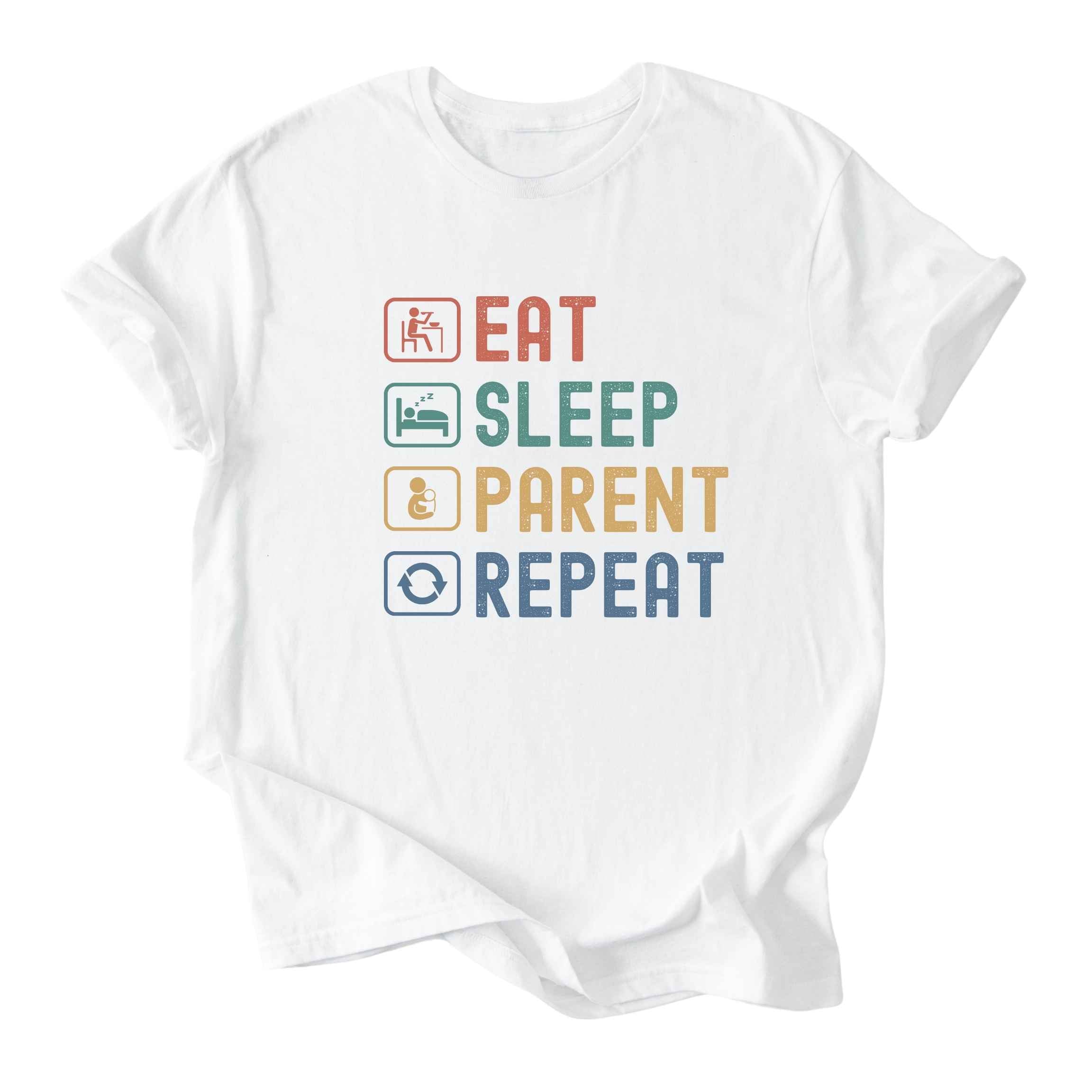 Eat. Sleep. Parent. Repeat With Icons Tee - Dads