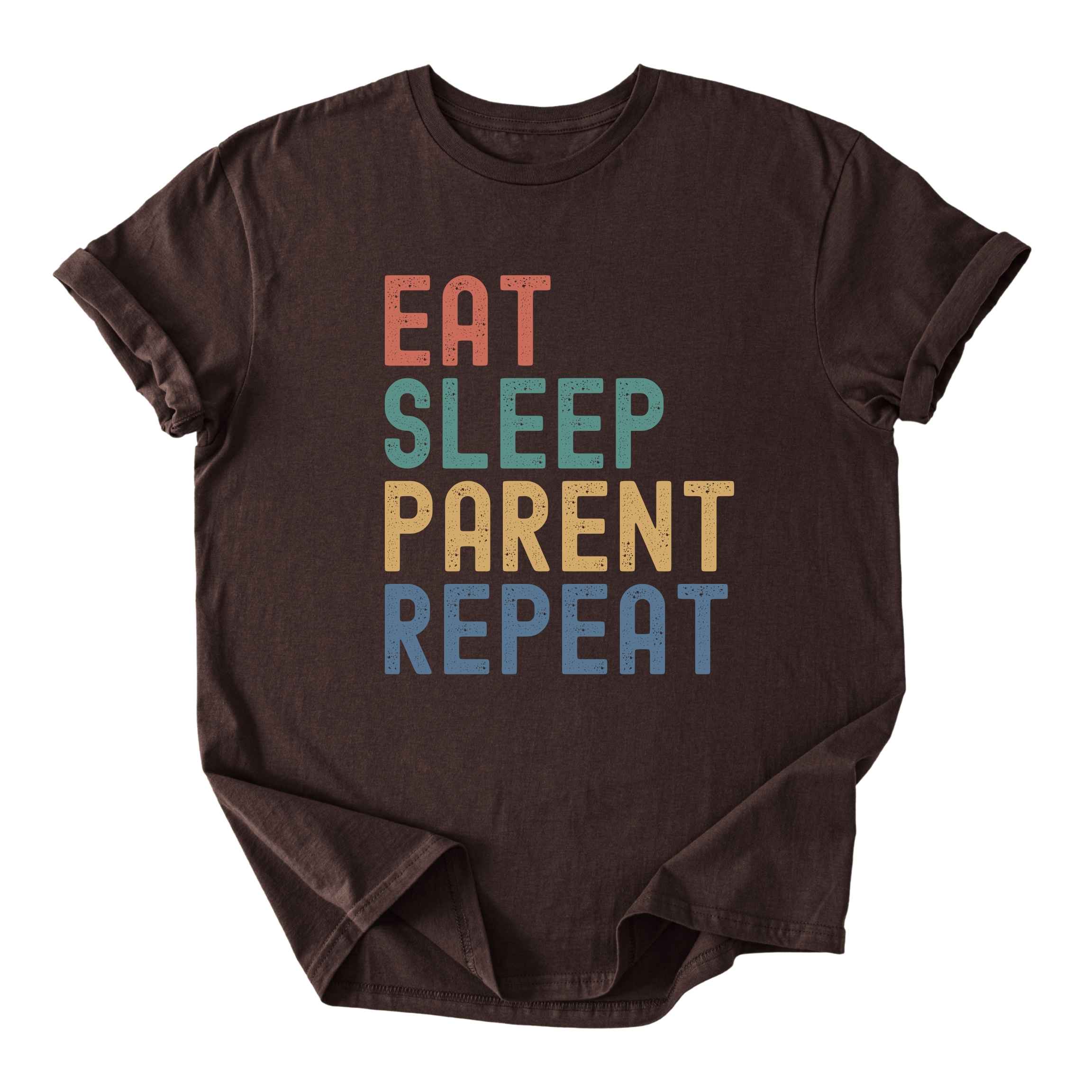 Eat. Sleep. Parent. Repeat Text Tee - Moms