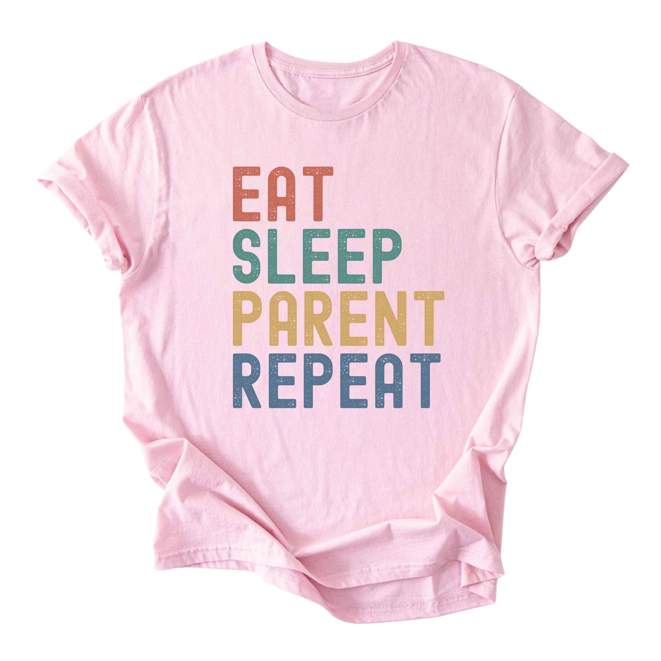 Eat. Sleep. Parent. Repeat Text Tee - Moms