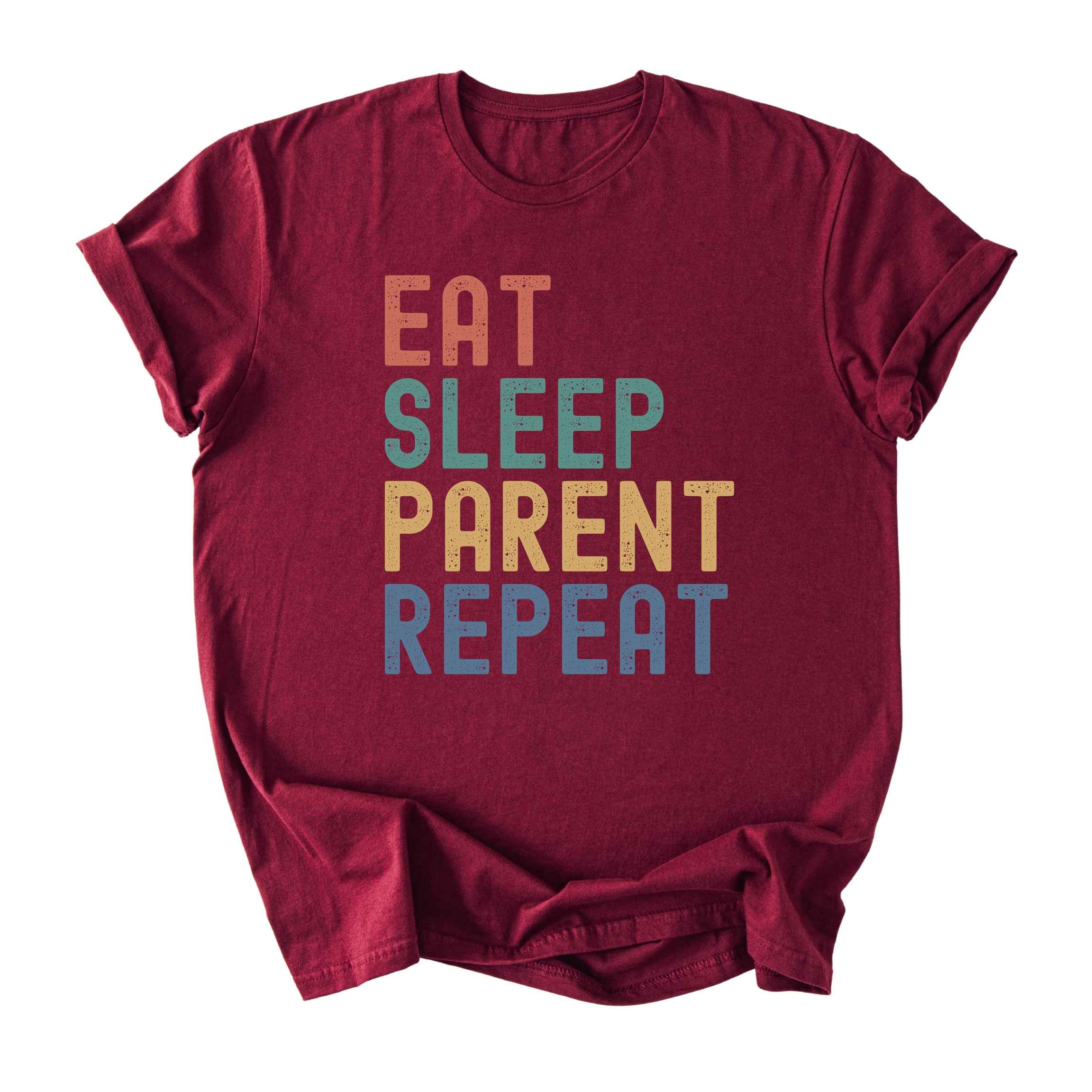 Eat. Sleep. Parent. Repeat Text Tee - Moms