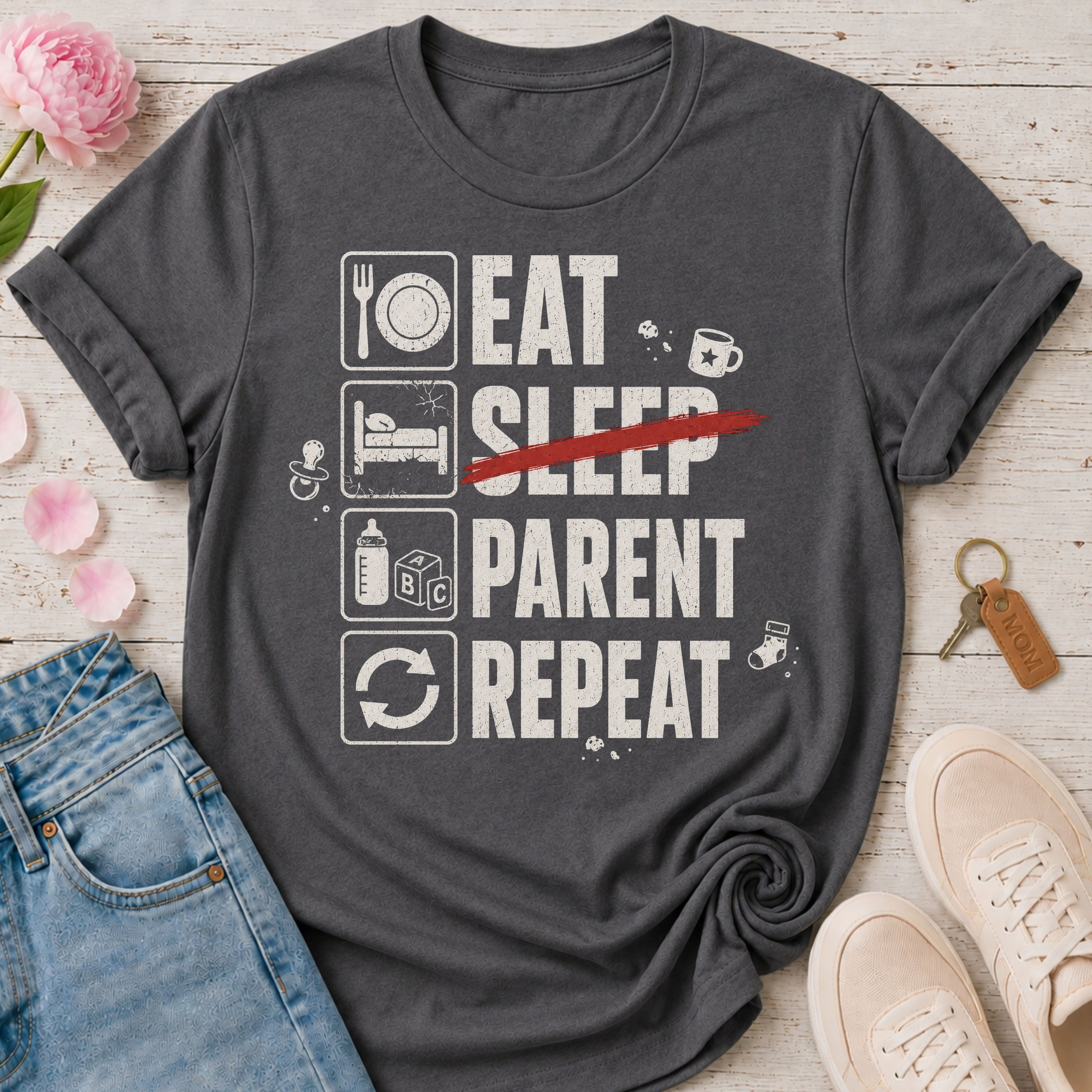 Eat No Sleep Parent Repeat Tee