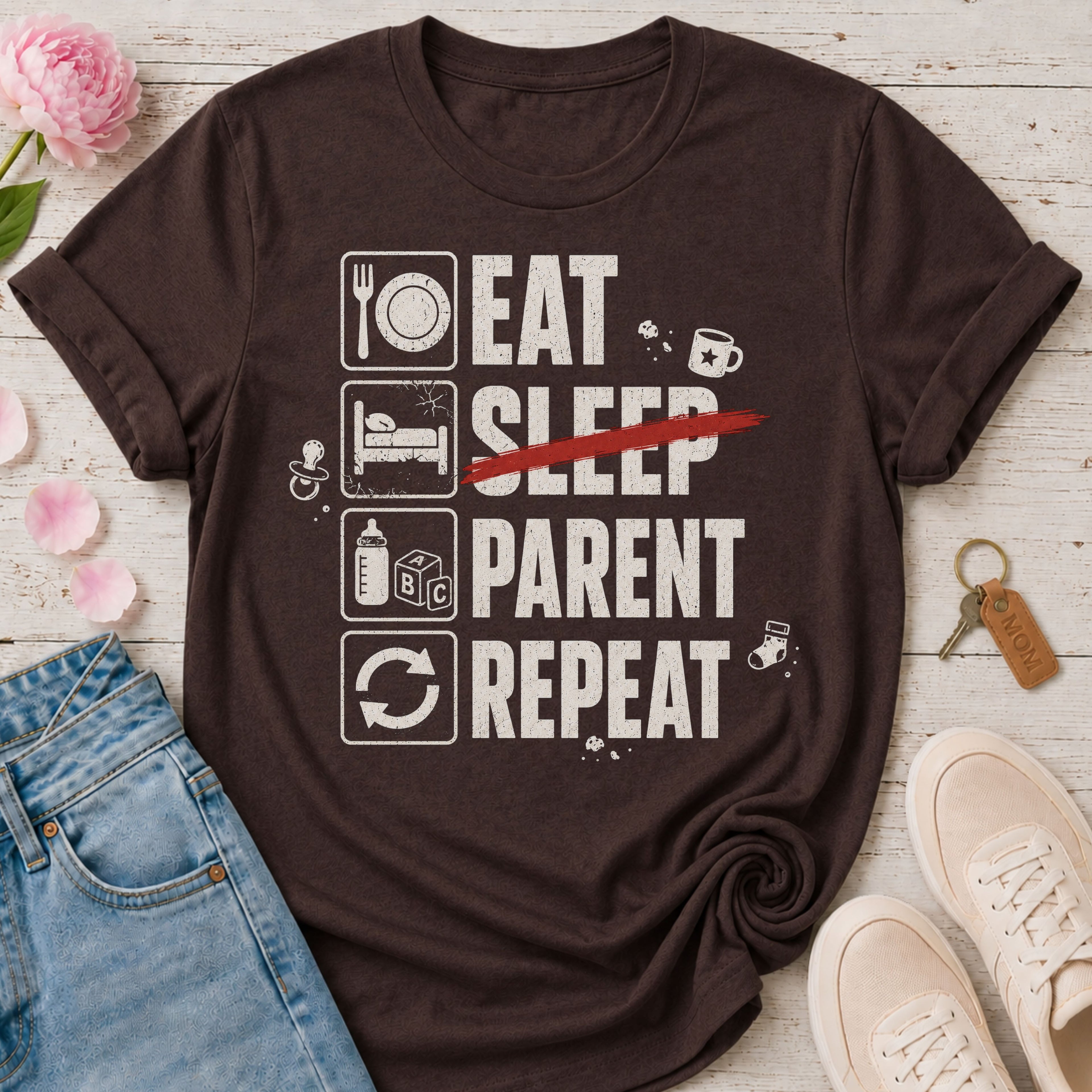 Eat No Sleep Parent Repeat Tee