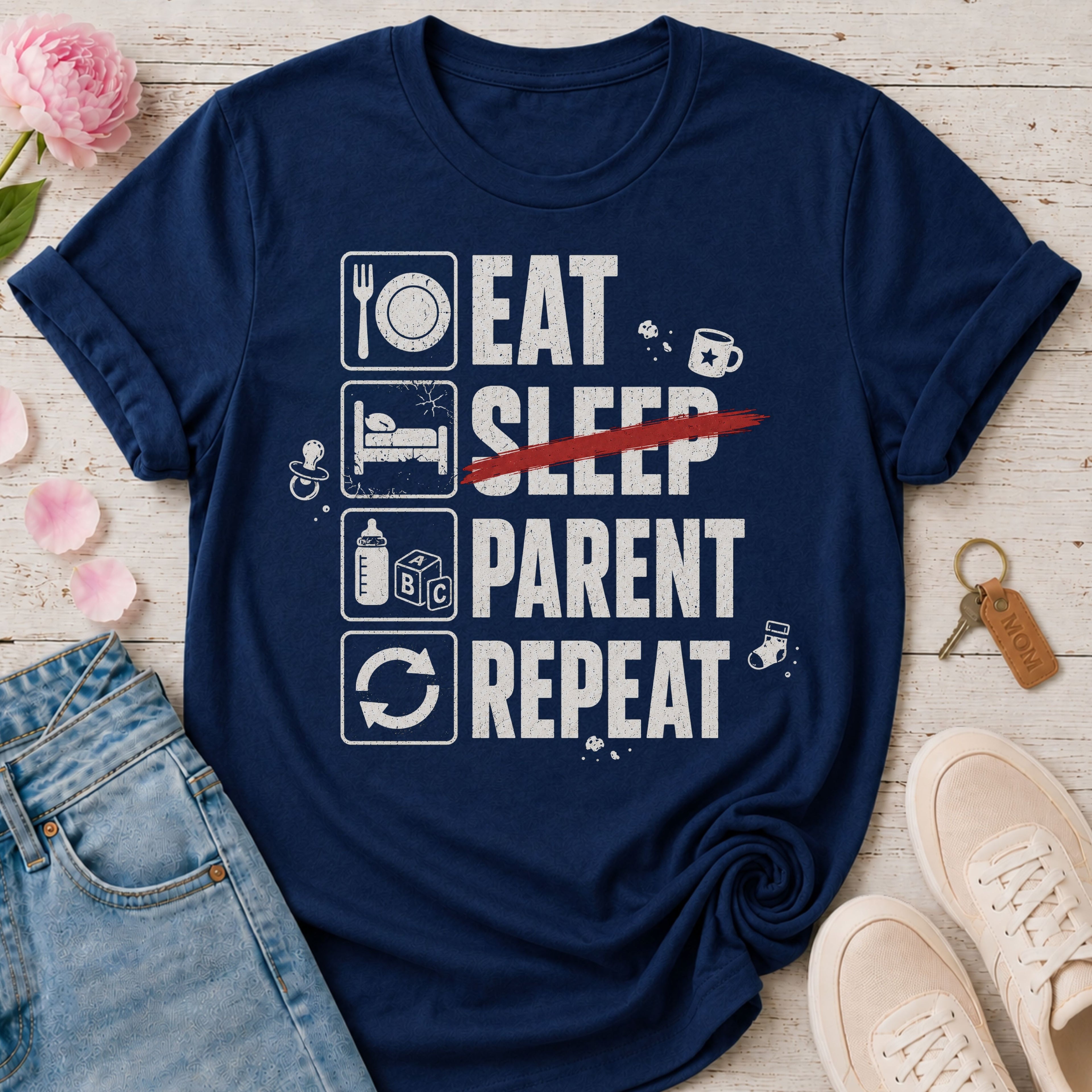 Eat No Sleep Parent Repeat Tee