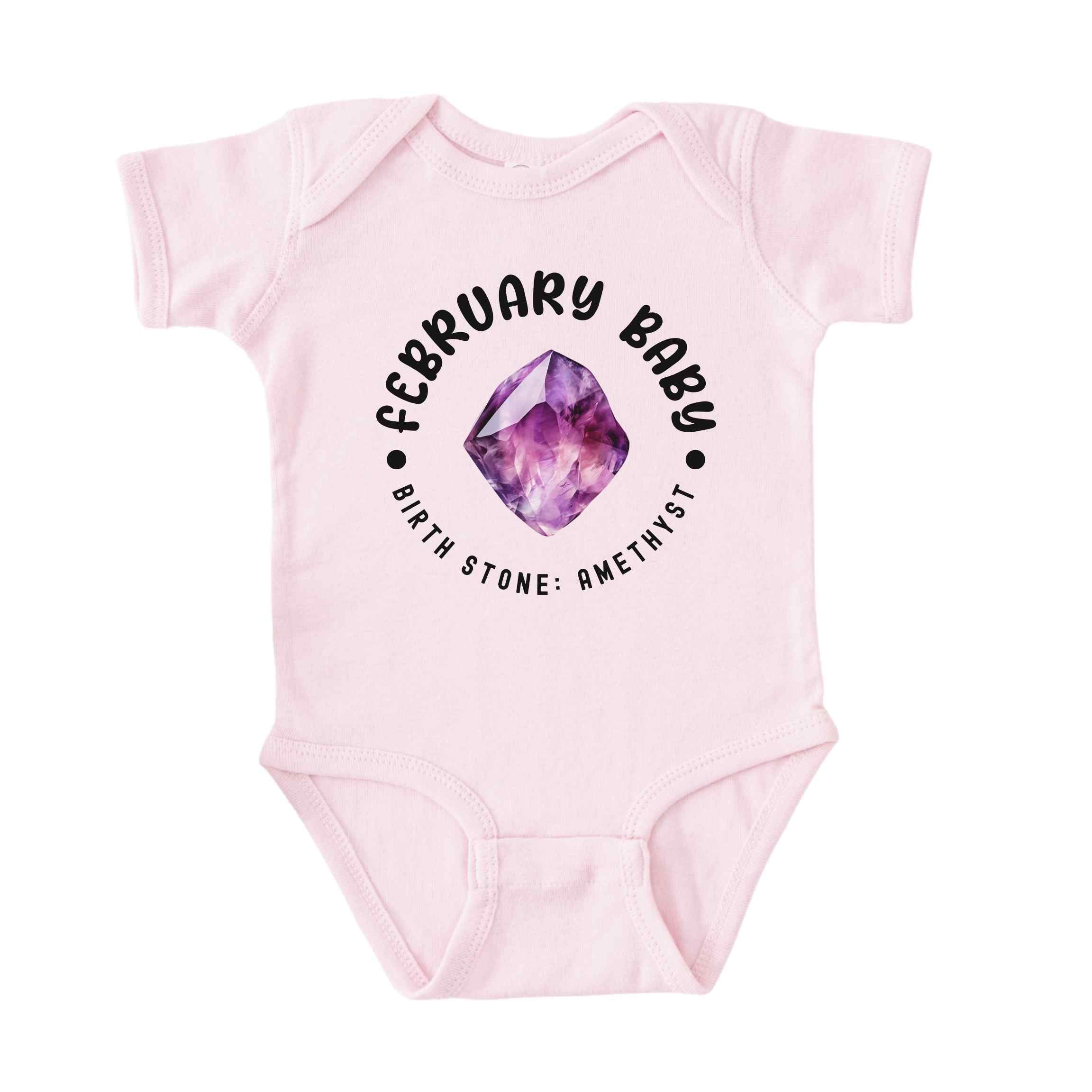 February Baby Birth Stone Bodysuit