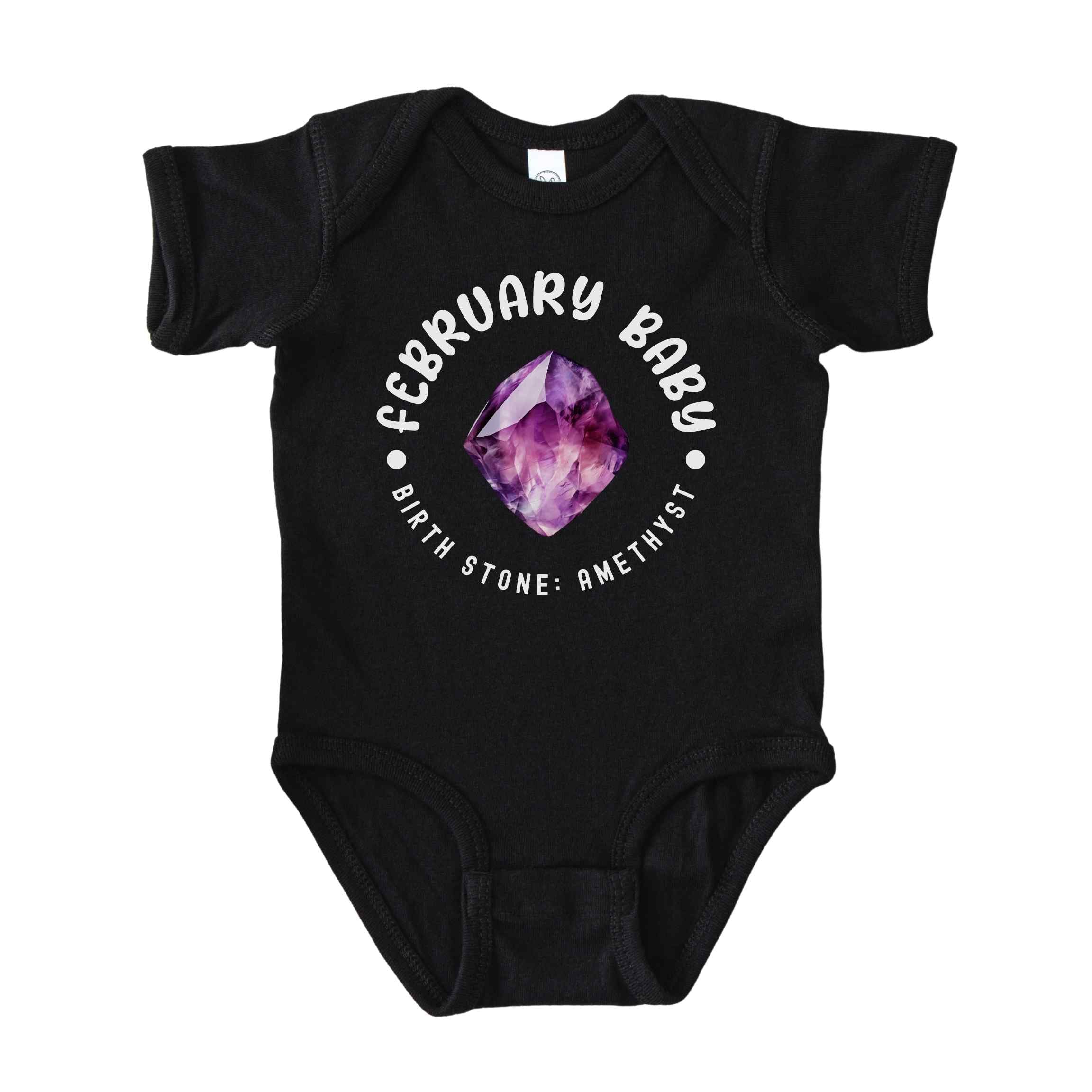 February Baby Birth Stone Bodysuit