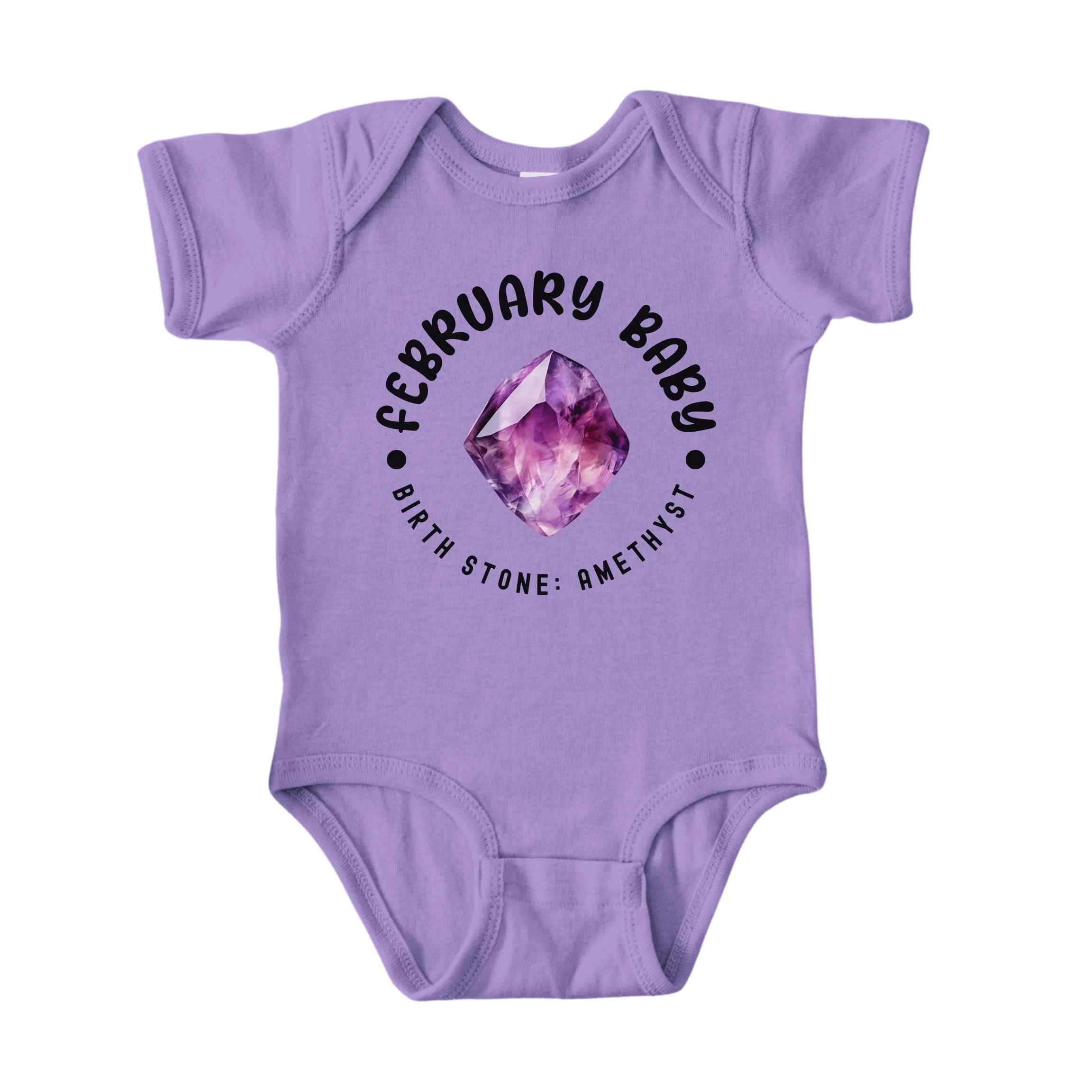 February Baby Birth Stone Bodysuit