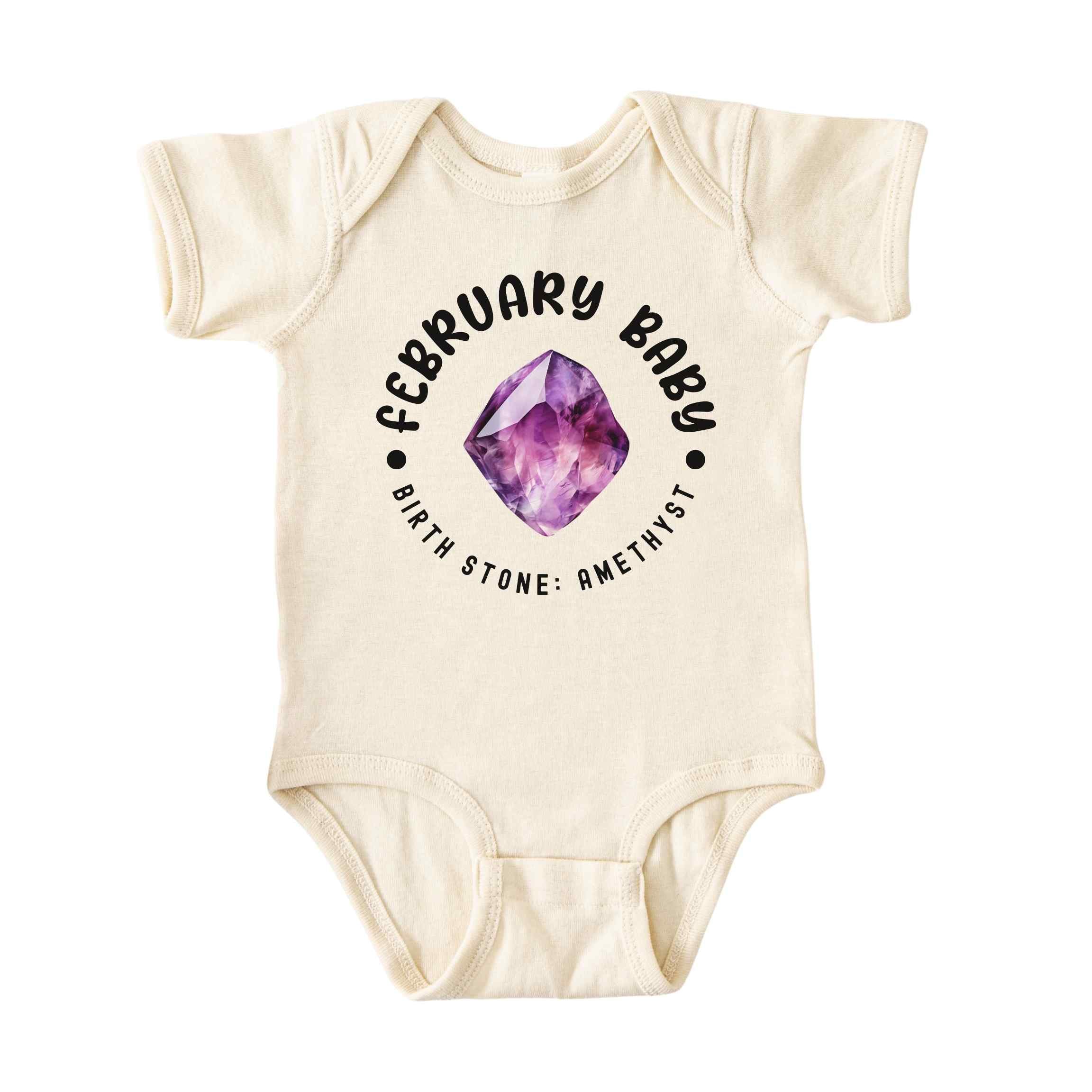 February Baby Birth Stone Bodysuit