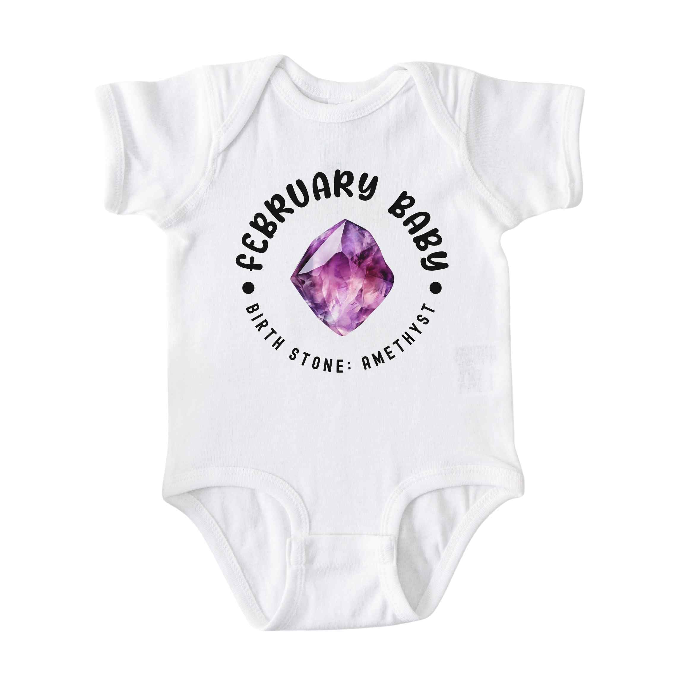 February Baby Birth Stone Bodysuit