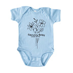 February Baby Birth Flowers (Line Art) Bodysuit