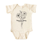 February Baby Birth Flowers (Line Art) Bodysuit