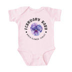 February Baby Main Birth Flower Bodysuit