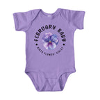 February Baby Main Birth Flower Bodysuit