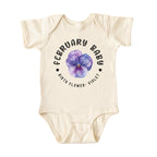 February Baby Main Birth Flower Bodysuit