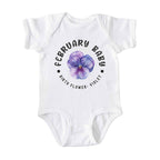 February Baby Main Birth Flower Bodysuit