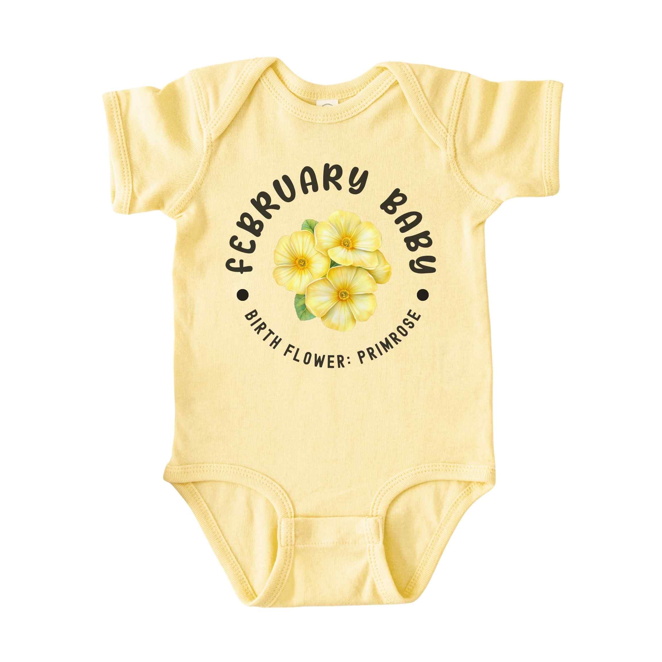 February Baby Alternate Birth Flower Bodysuit
