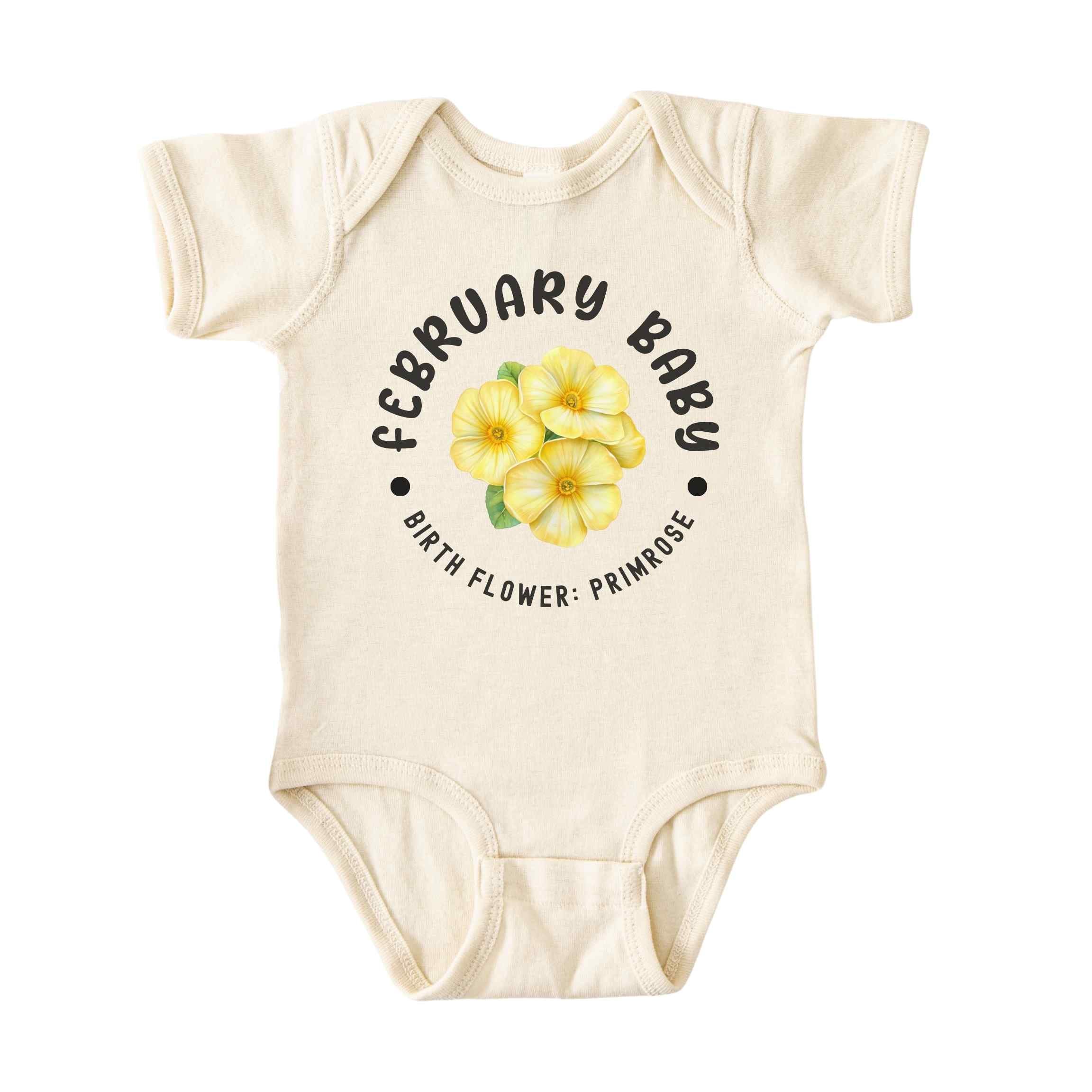 February Baby Alternate Birth Flower Bodysuit