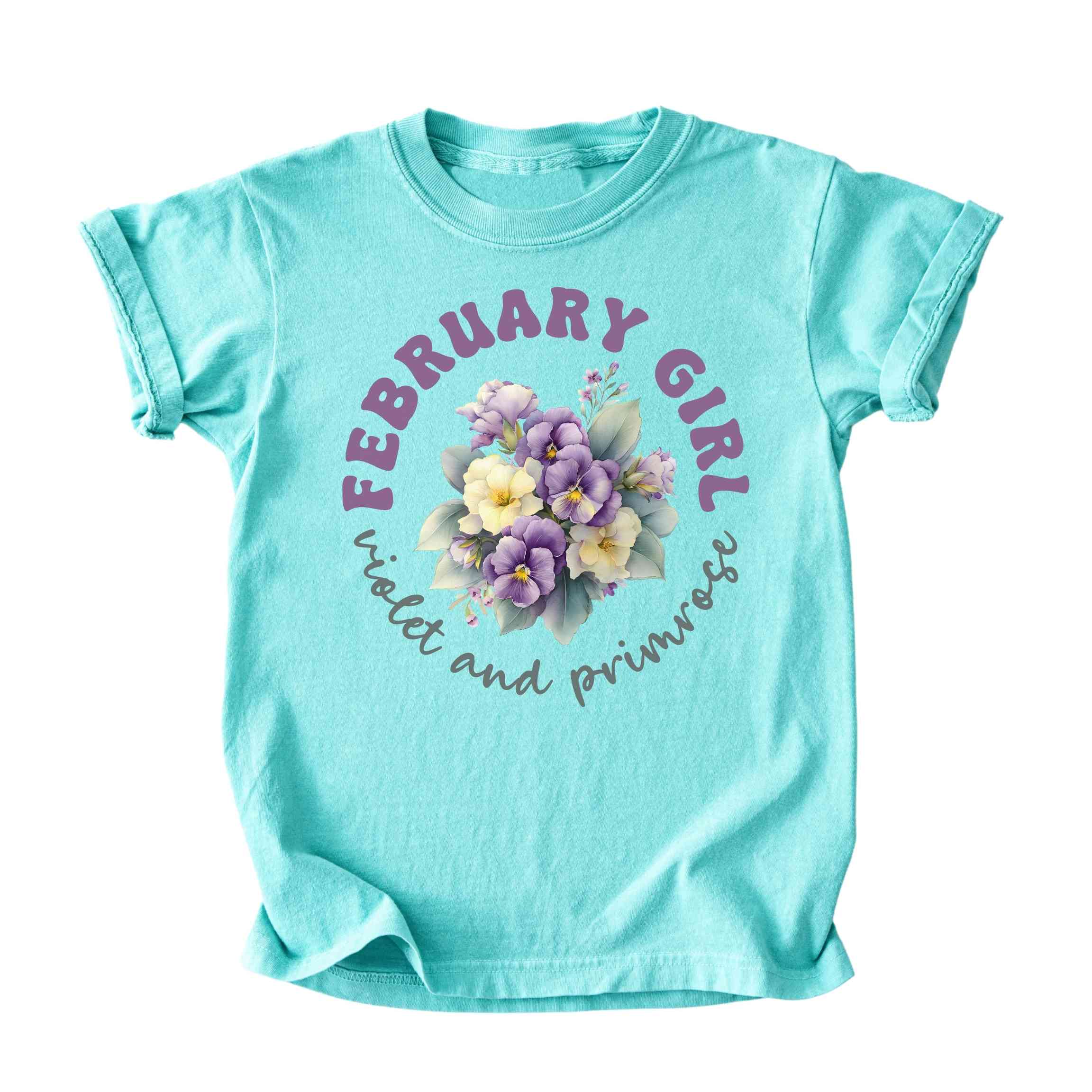 February Girl Birth Flowers (Bouquet) Tee - Kids