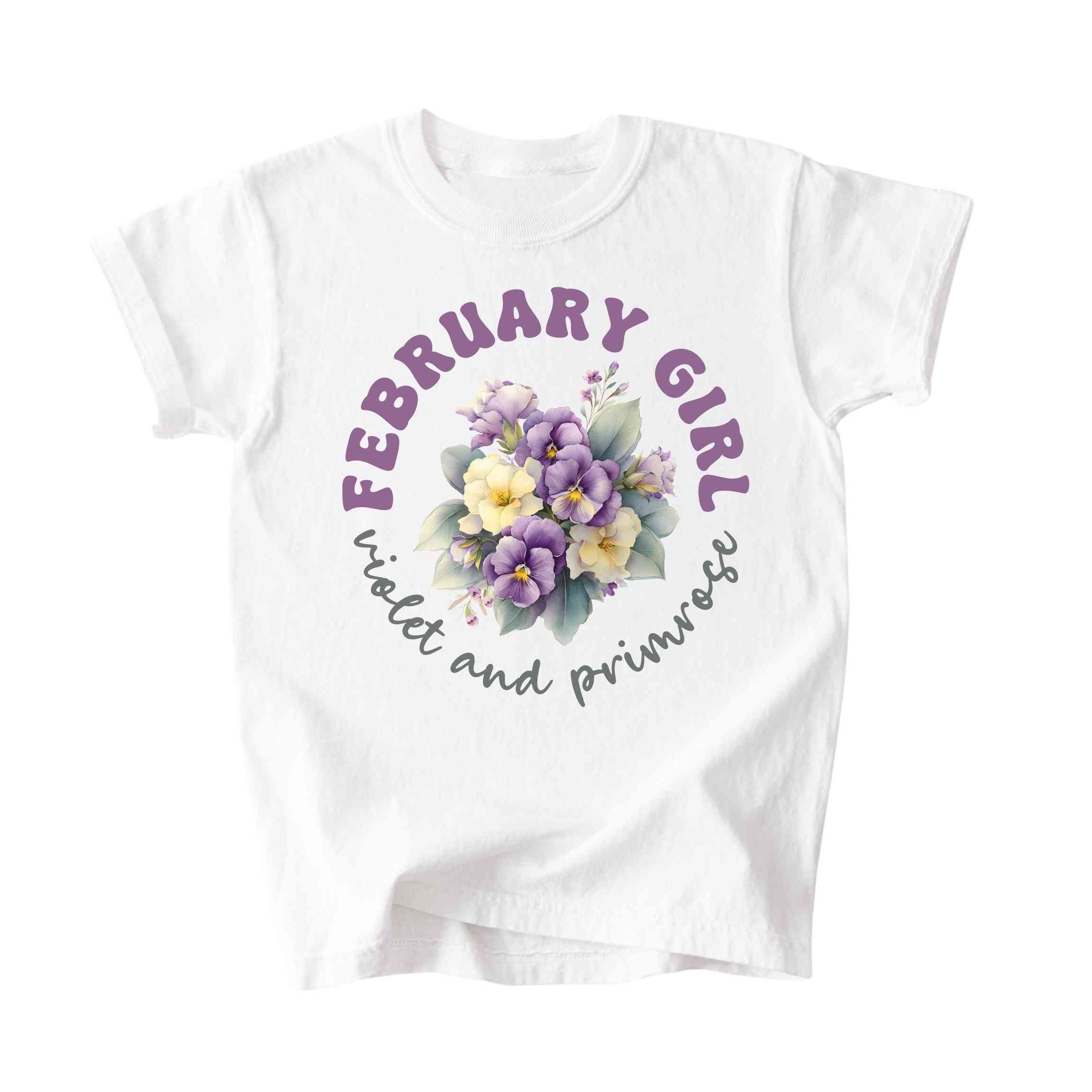 February Girl Birth Flowers (Bouquet) Tee - Kids