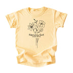February Girl Birth Flowers (Line Art) Tee - Kids
