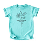 February Girl Birth Flowers (Line Art) Tee - Kids