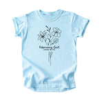 February Girl Birth Flowers (Line Art) Tee - Kids