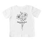 February Girl Birth Flowers (Line Art) Tee - Toddlers