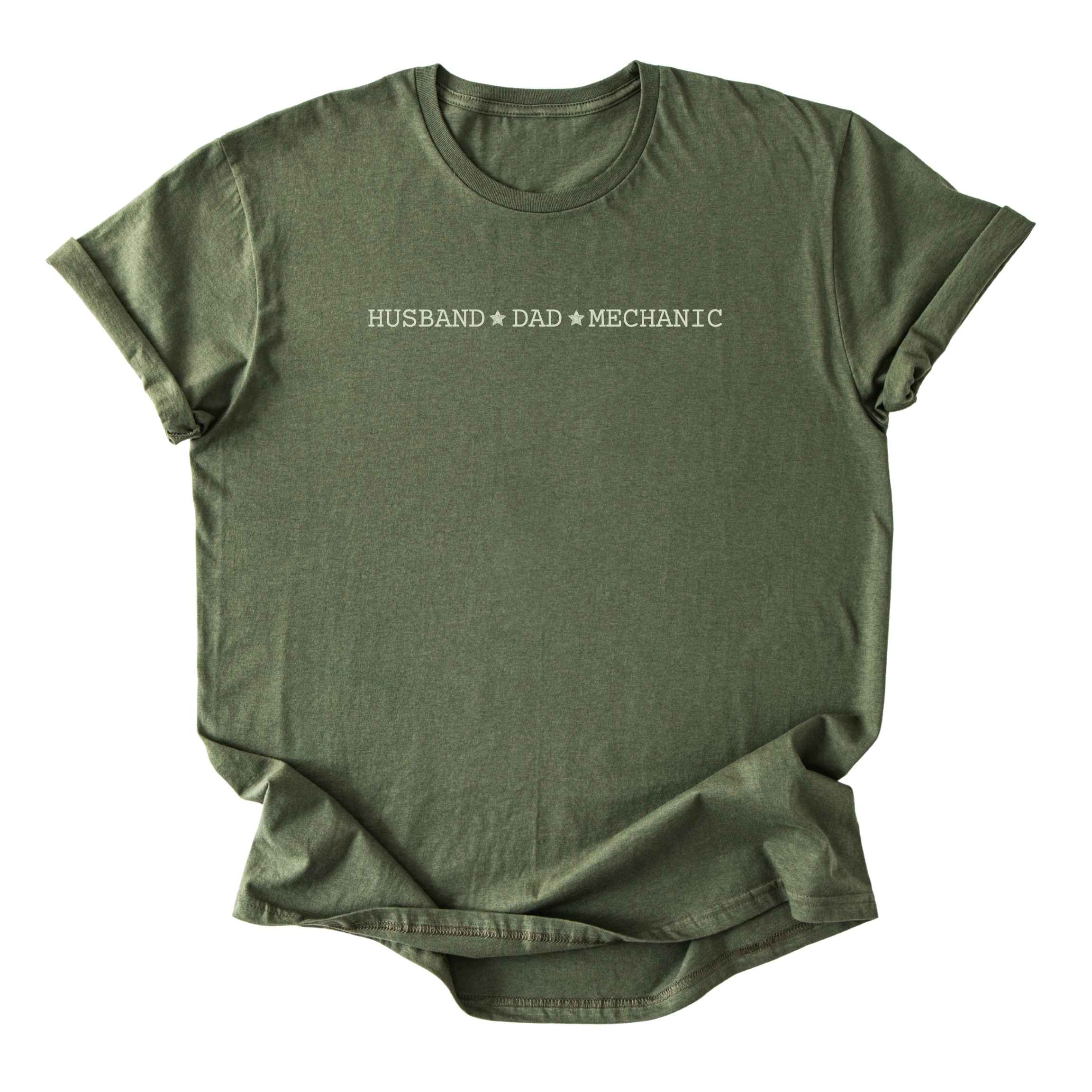 Husband ★ Dad ★ Mechanic- Minimalist Tee