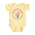 January Baby Birth Flowers (Circle) Bodysuit