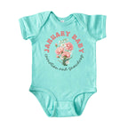 January Baby Birth Flowers (Circle) Bodysuit