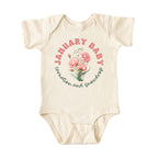 January Baby Birth Flowers (Circle) Bodysuit