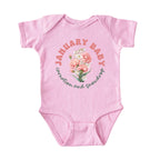 January Baby Birth Flowers (Circle) Bodysuit