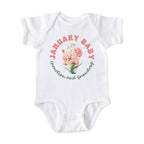 January Baby Birth Flowers (Circle) Bodysuit
