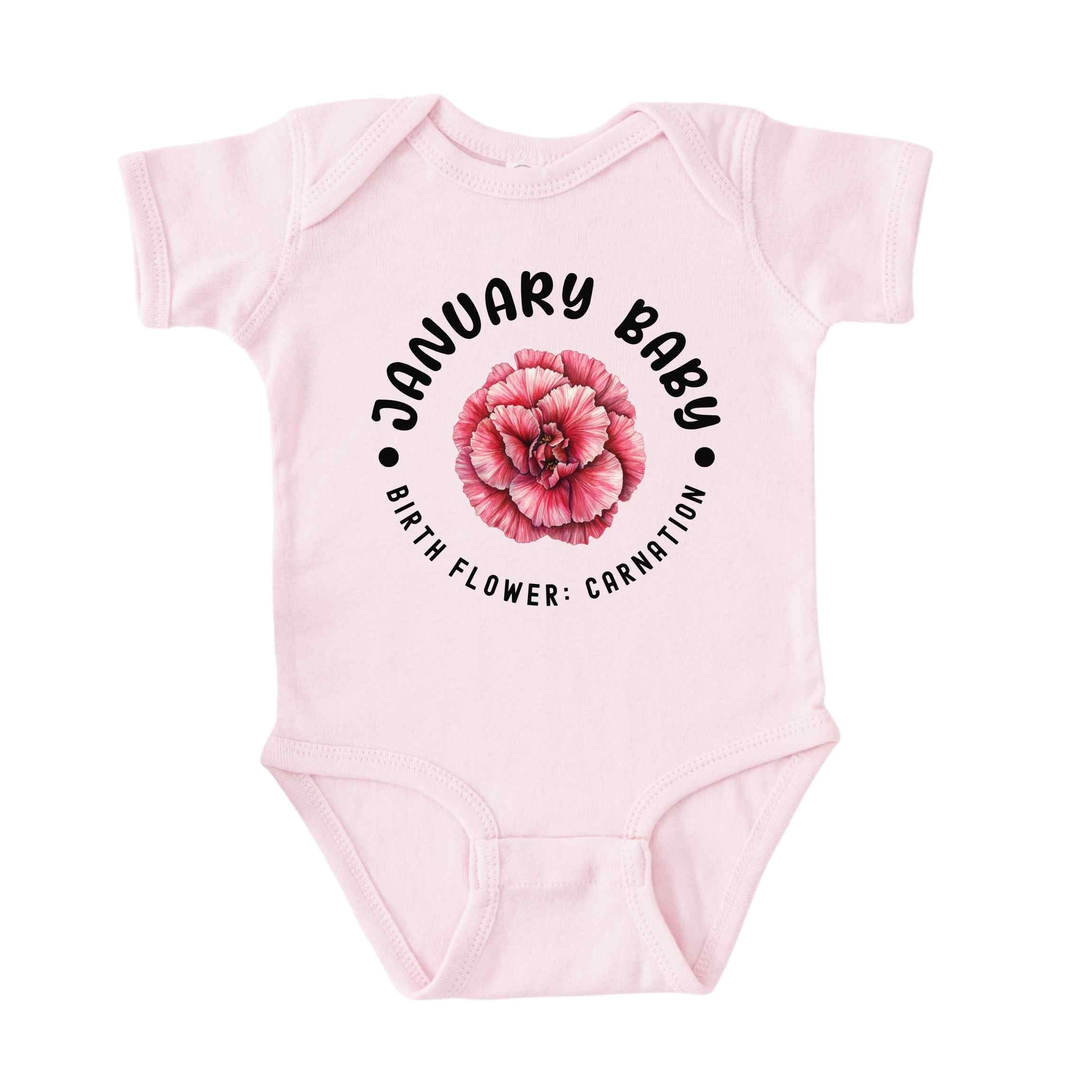 January Baby Main Birth Flower Bodysuit