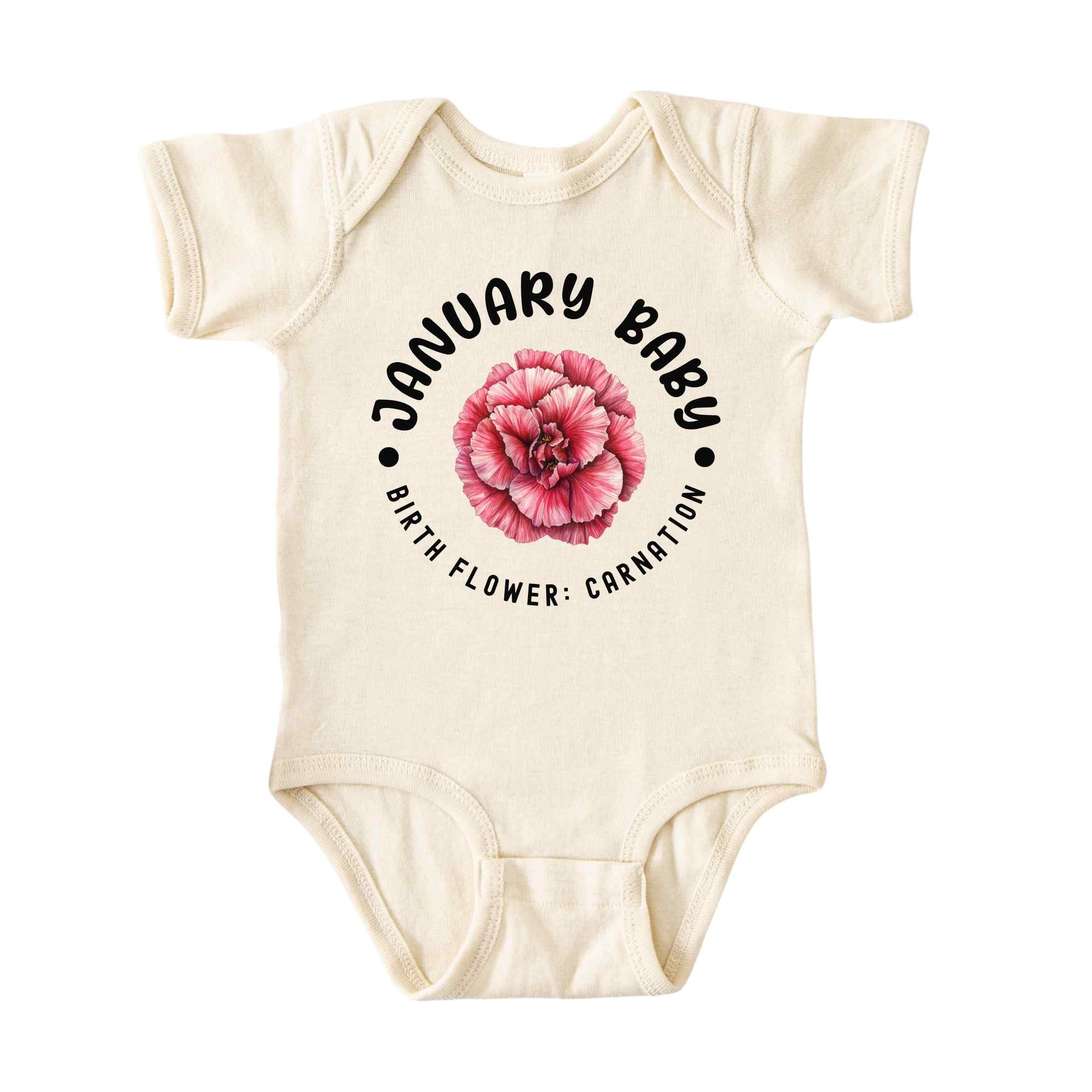 January Baby Main Birth Flower Bodysuit