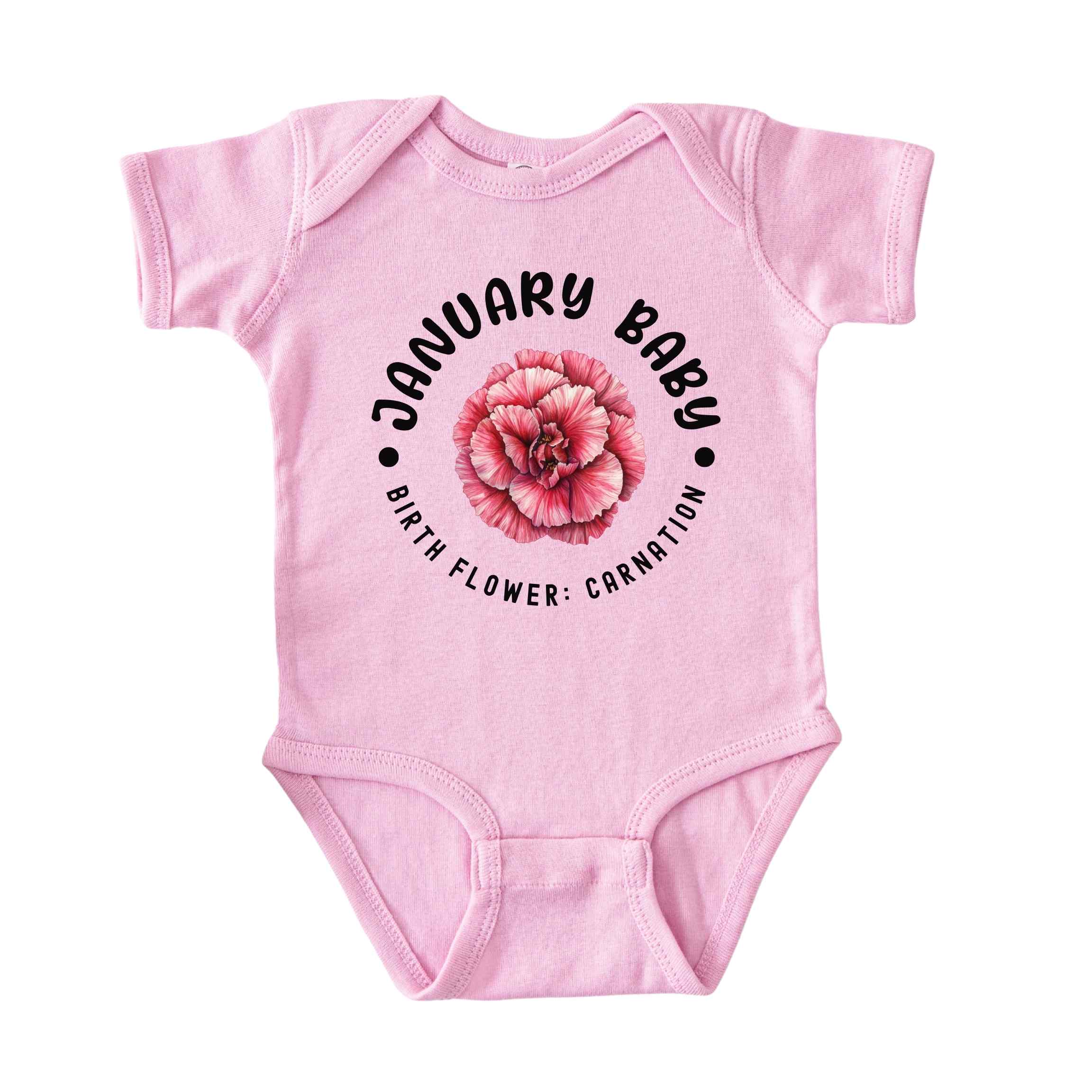 January Baby Main Birth Flower Bodysuit